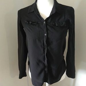 A. N. A black hi lo blouse